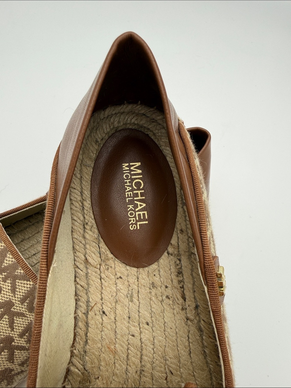 Michael Kors Brown MK Monogram Slip-On Espadrilles - Picture 2 of 6